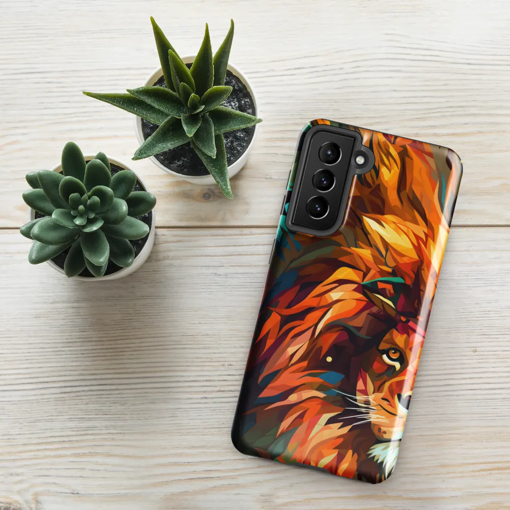 Majestic Gaze: The Polygonal Lion