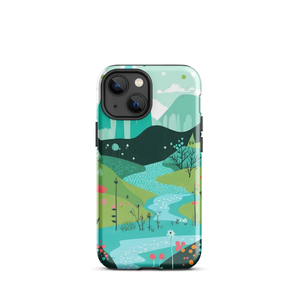 Whimsical River in a Lush Landscape