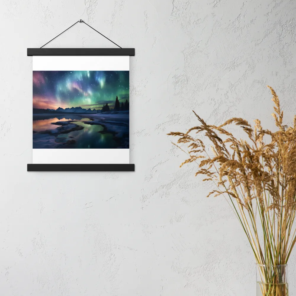 Ethereal Aurora: A Night Under the Stars | Poster With Black Wood Hanger | 11″×14″