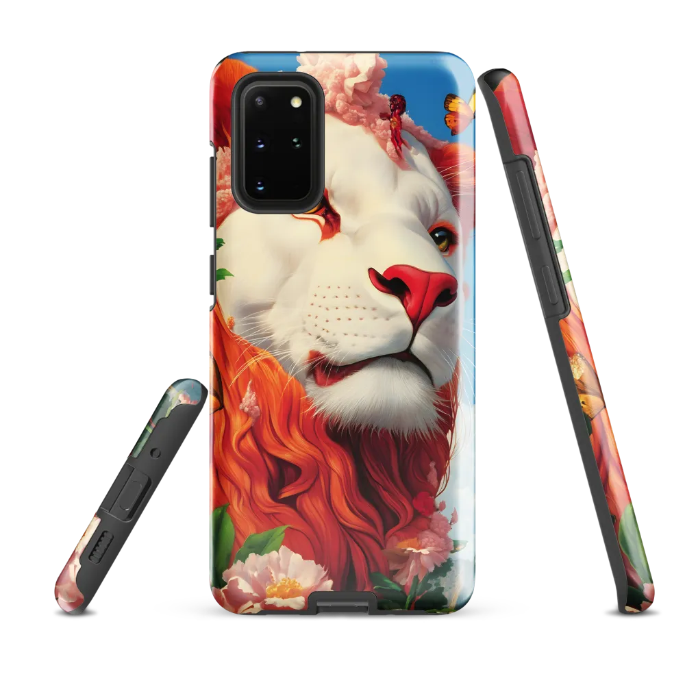 Majestic Lion Amidst Floral Splendor