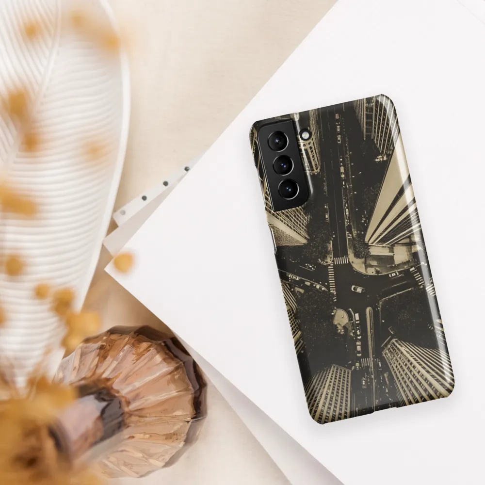Urban Symphony: Aerial Perspective of City Life | Phone Case |  S21 Plus | Snap Case | Glossy
