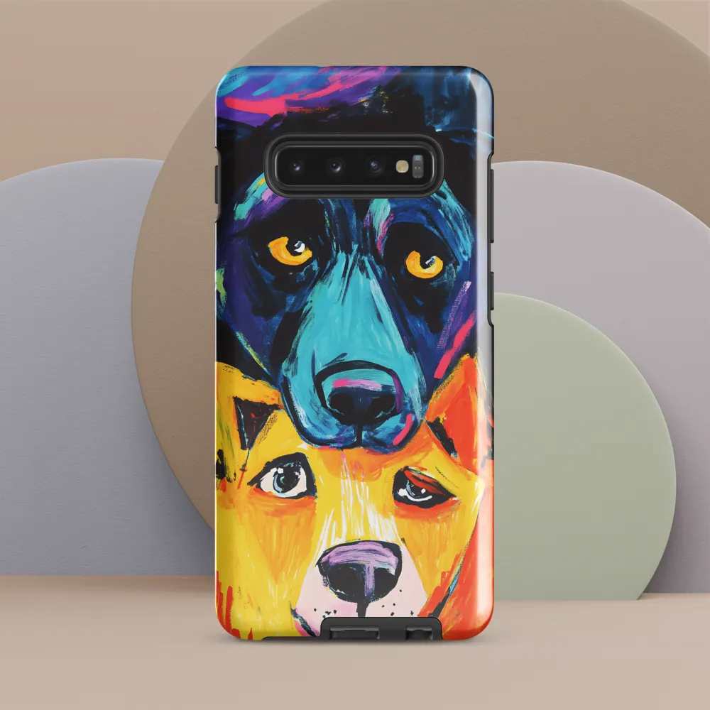 Vibrant Companions: An Expression of Canine Spirit | Phone Case |  S10 Plus | Tough Case | Glossy