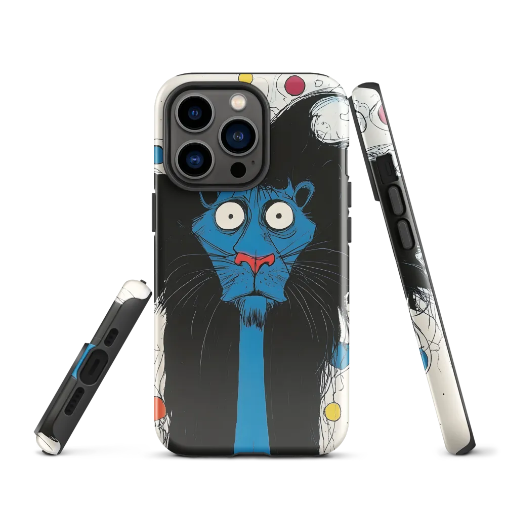 Whimsical Blue Lion