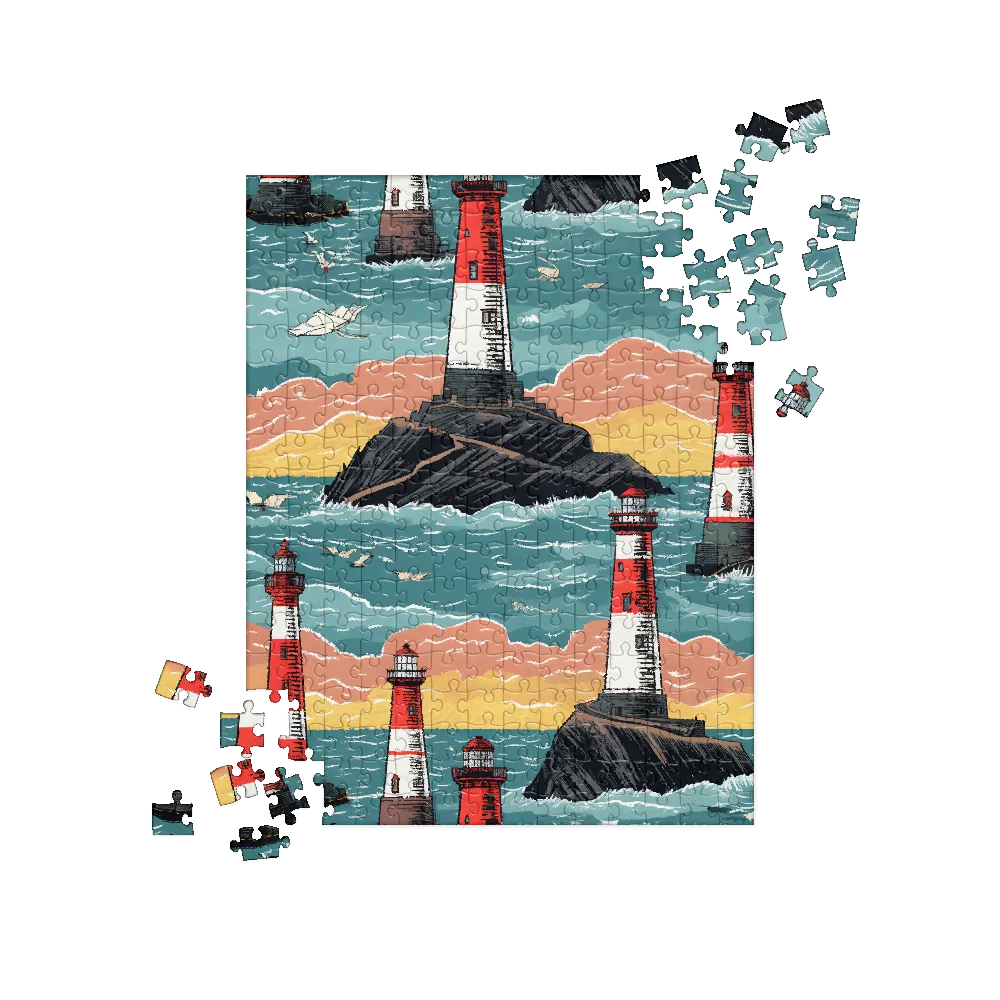 Lighthouses in a Whimsical Ocean