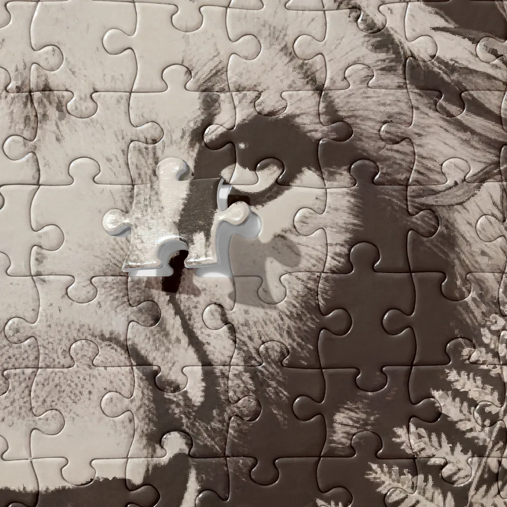 Lion Among Ferns 
 Jigsaw Puzzle