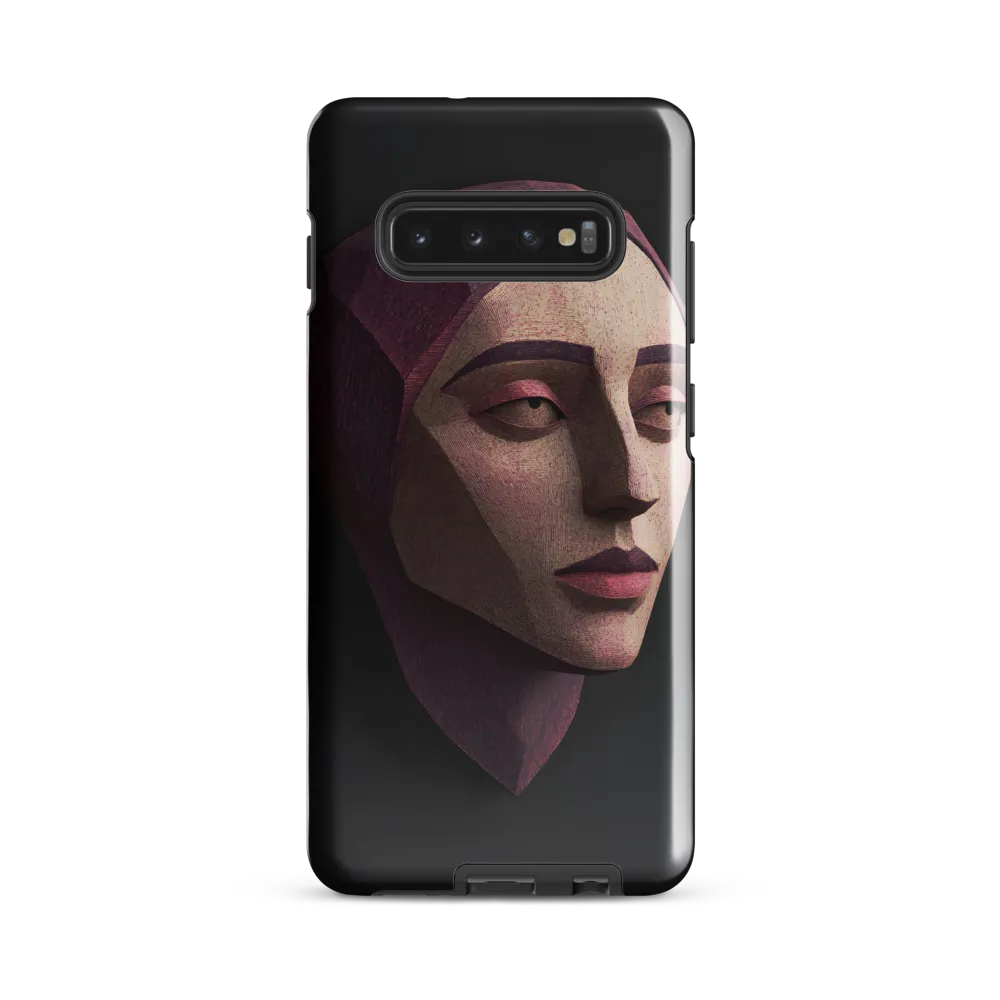 Geometric Elegance: A Contemporary Portrait | Phone Case |  S10 Plus | Tough Case | Glossy