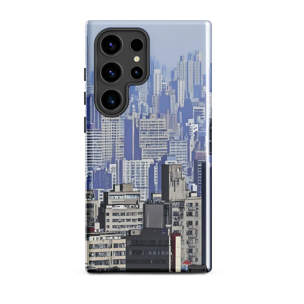 Urban Symphony: A Cityscape in Blues and Grays
