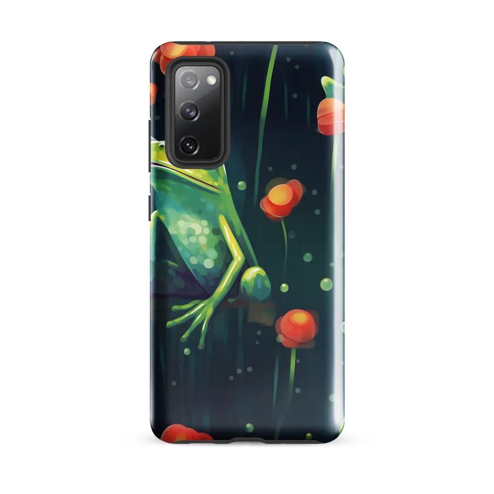 Playful Frogs in a Lush Pond