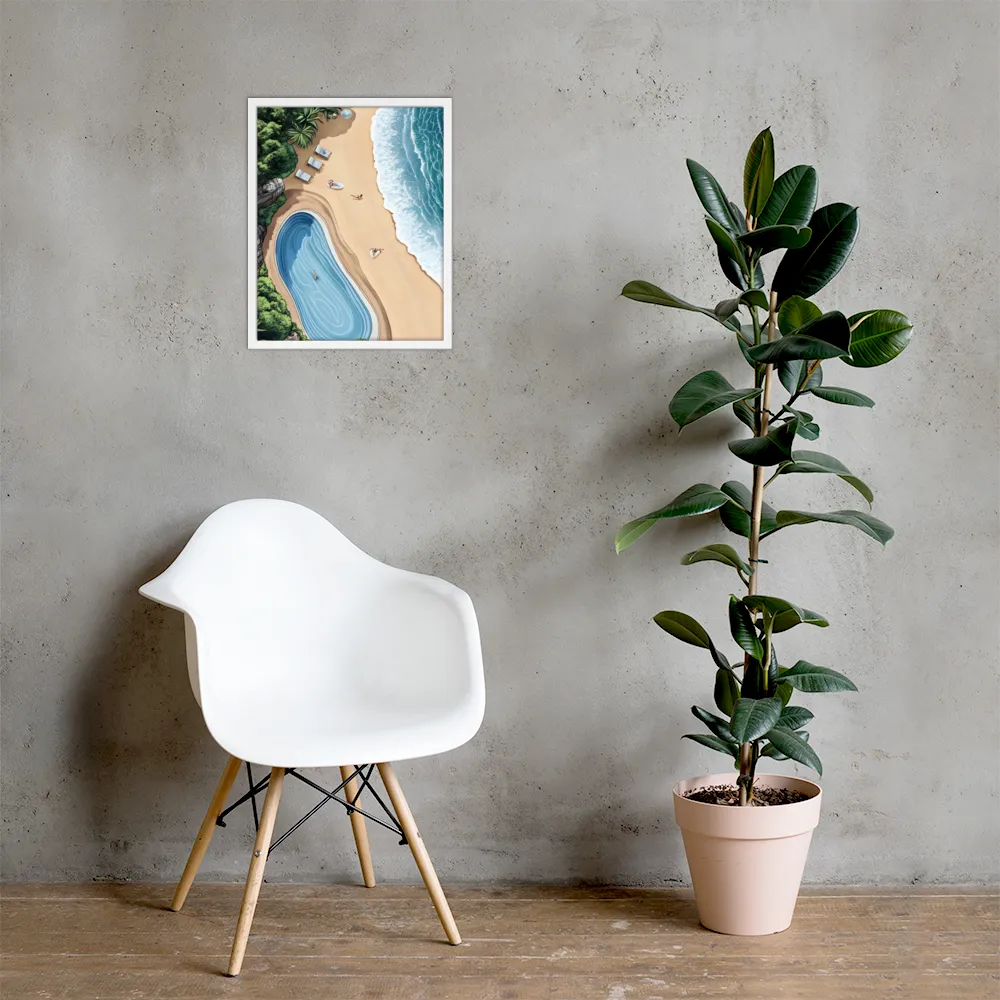 Serenity by the Shore | Poster with White Frame | 16″×20″