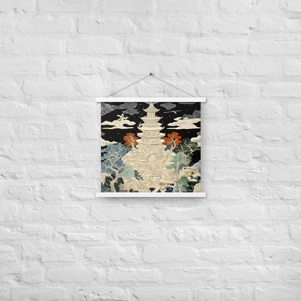 Whispers of the Pagoda | Poster With White Wood Hanger | 18″×18″