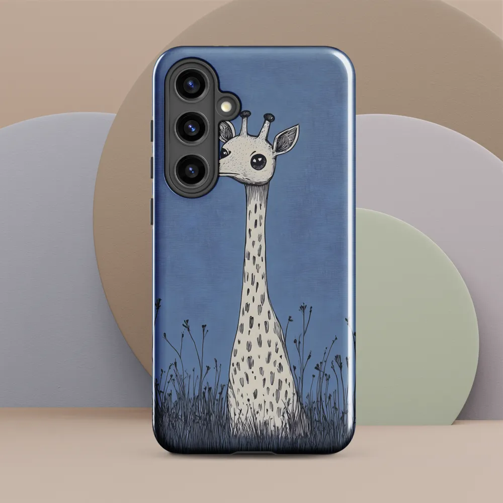 Whimsical Giraffe in Blue