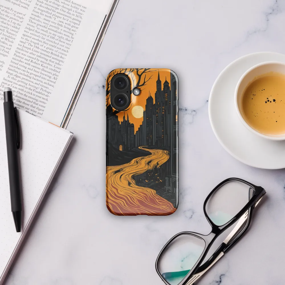 Eerie Cityscape: A Haunting Reflection | Phone Case