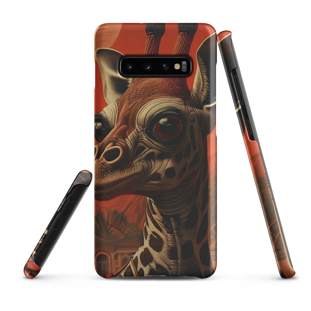 Whimsical Giraffe in an Orange Dreamscape