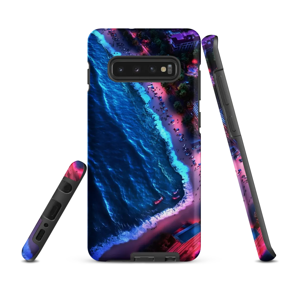 Twilight Reflections: A Serene Beach Aerial | Phone Case |  S10 Plus | Tough Case | Matte