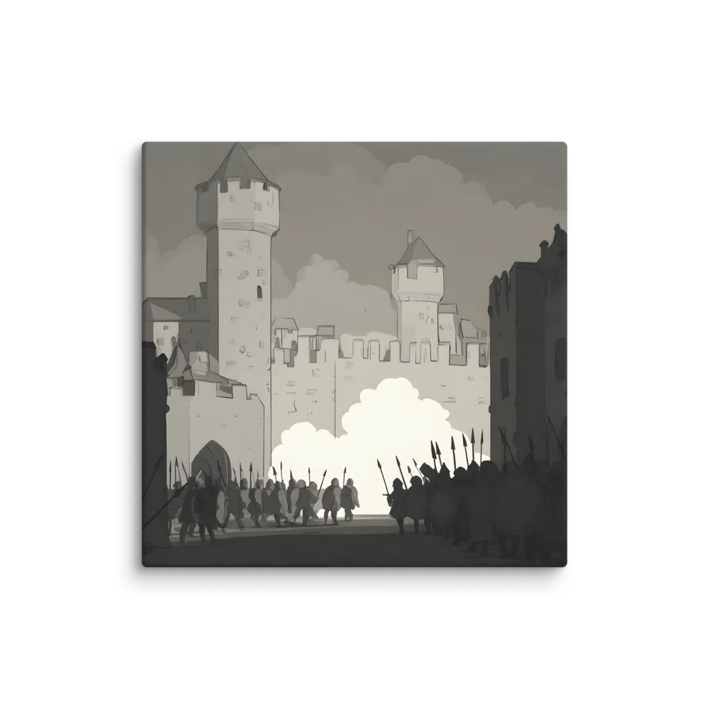 March of Valor: A Medieval Assembly | Canvas | 30″×30″
