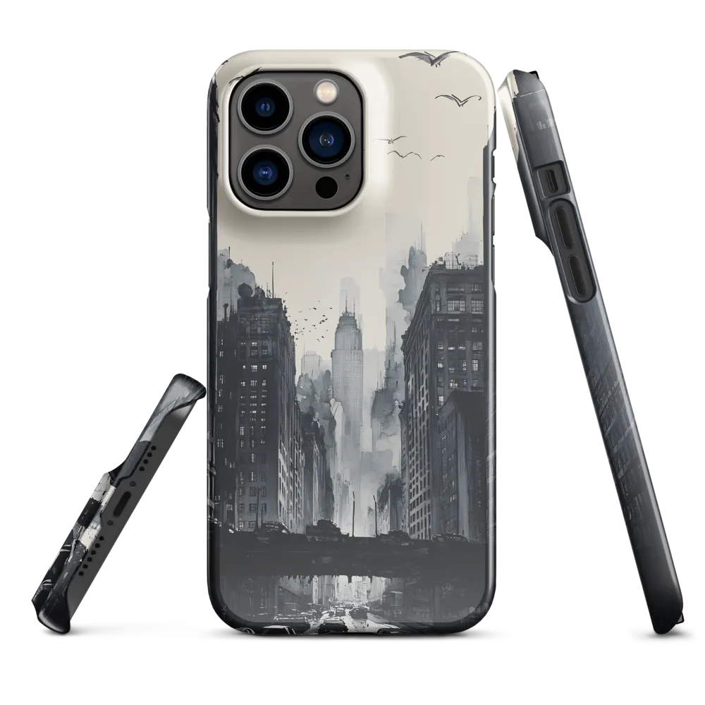 City Whispers: A Monochrome Reflection | Phone Case |  14 Pro Max | Snap Case | Glossy