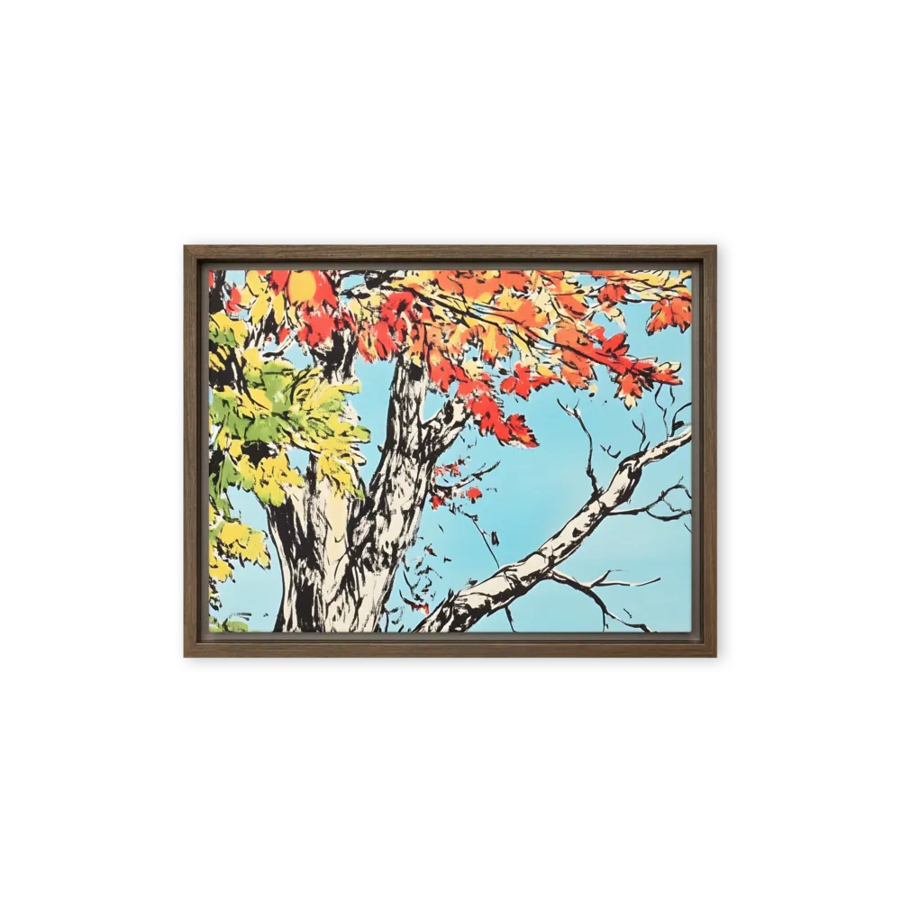 Autumn's Embrace | Canvas with Brown Frame | 12″×16″