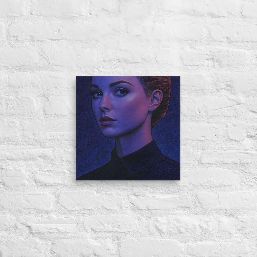 Ethereal Portrait in Blue and Red | Canvas | 14″×14″