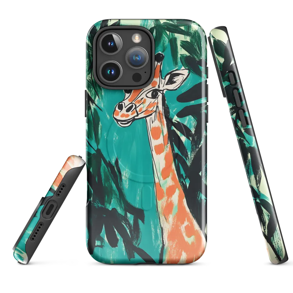 Curious Giraffe in Lush Greenery | Phone Case |  16 Pro Max | MagSafe® Tough Case | Glossy