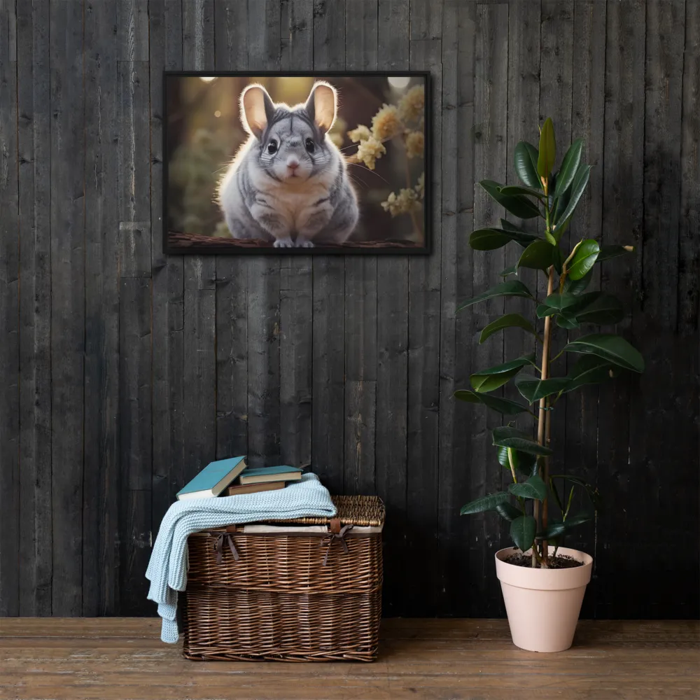 Curious Chinchilla in the Forest | Canvas with Black Frame | 20″×30″