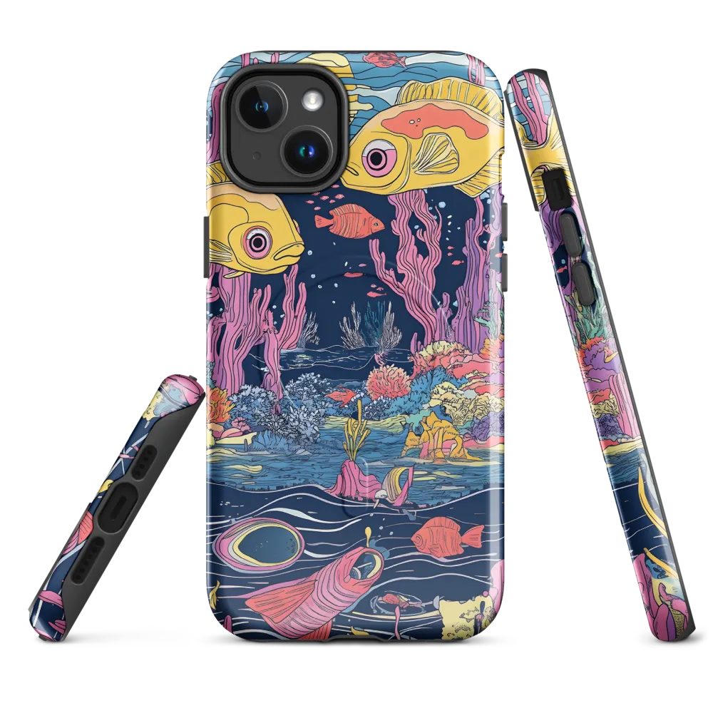 Underwater Dreamscape: A Playful Encounter | Phone Case |  14 Plus | MagSafe® Tough Case | Glossy