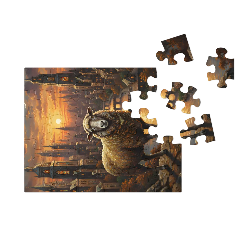 Sheep at Dusk 
 Jigsaw Puzzle in Tin Box