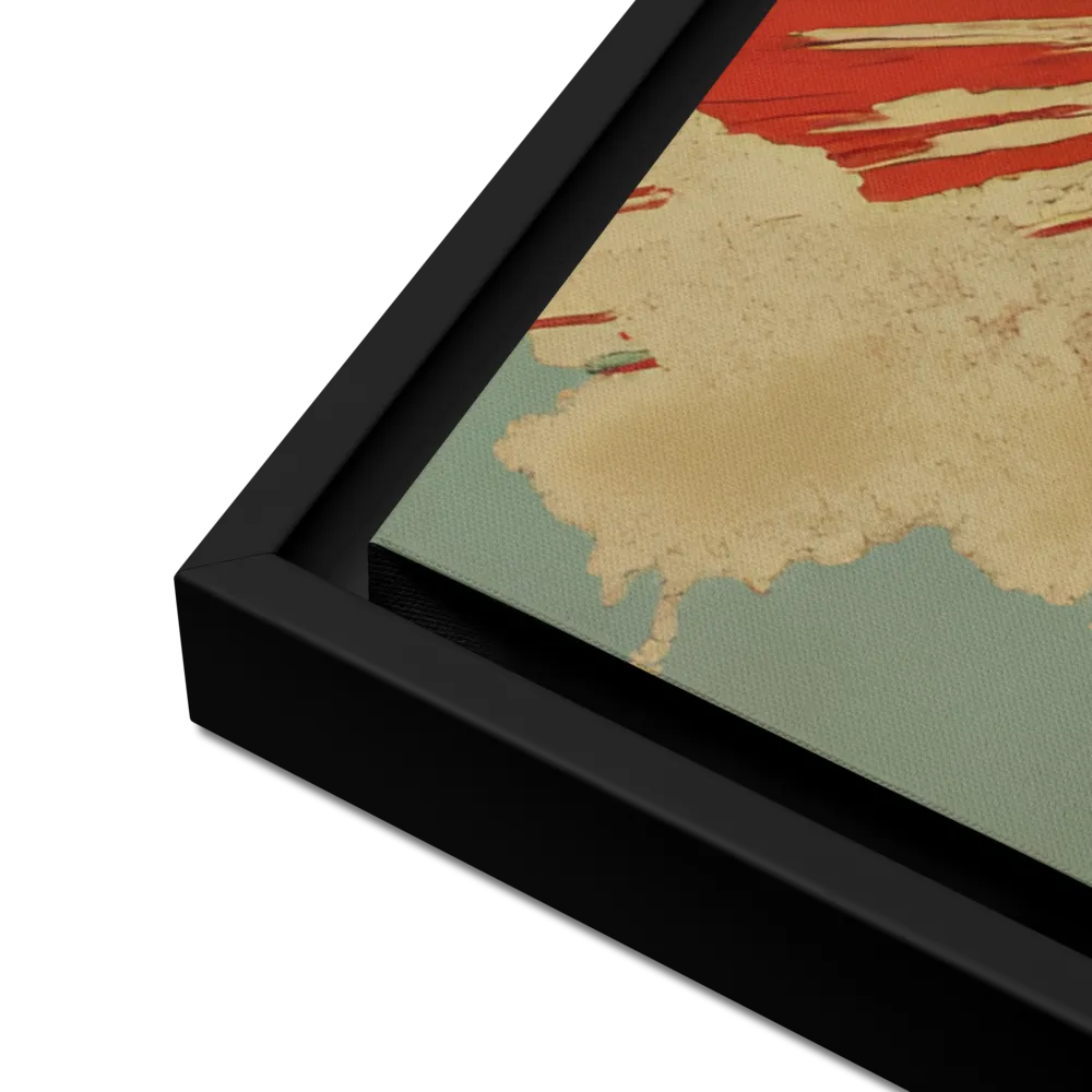 Defiant Echoes of Ruin | Canvas with Black Frame | 24″×36″
