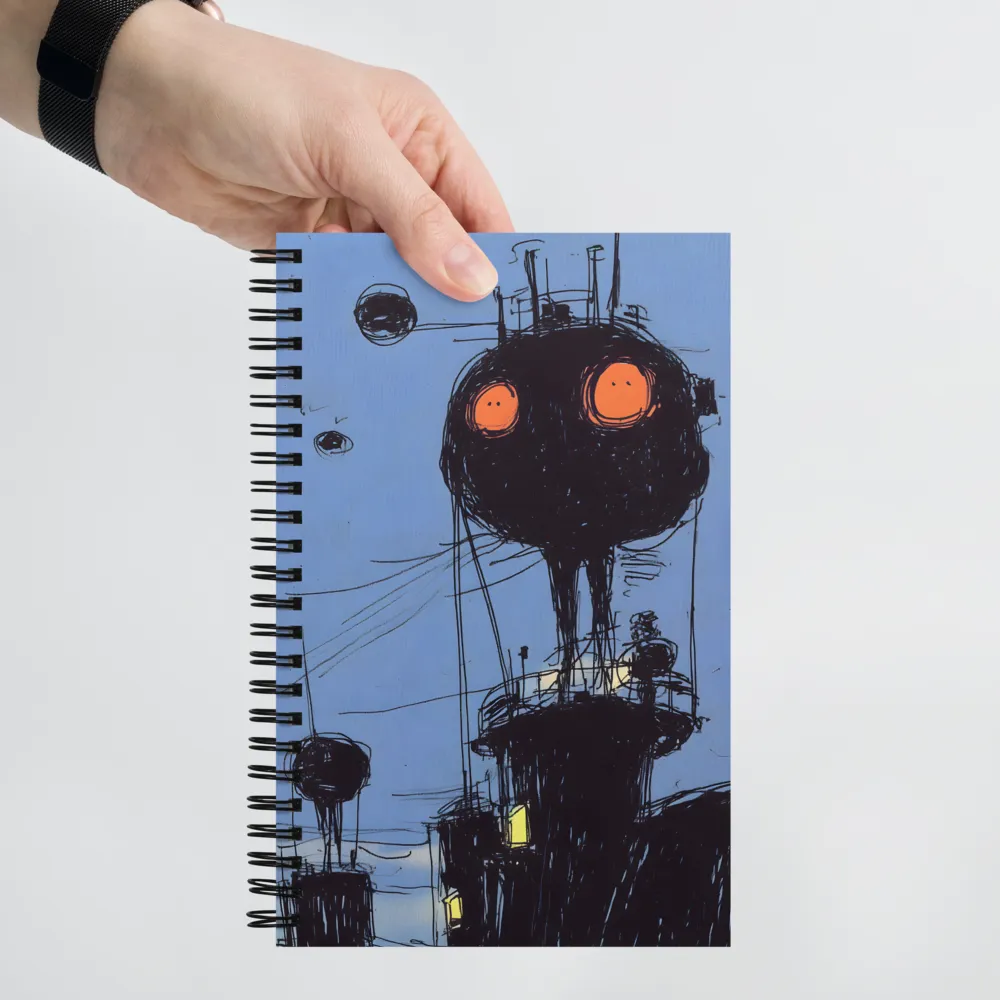 Mechanical Giants Beneath the Sky | Spiral Notebook