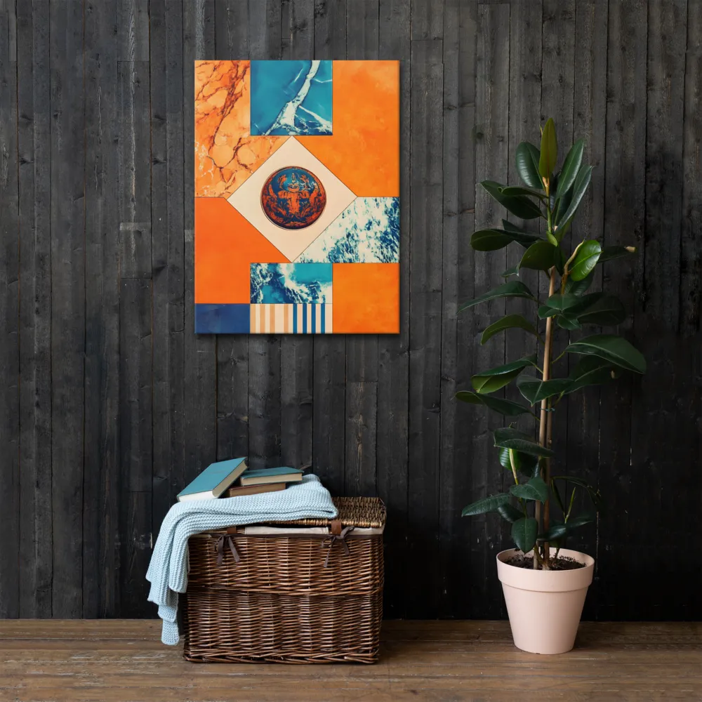 Harmonious Encounters: Abstract Geometry | Thin Canvas | 24″×32″