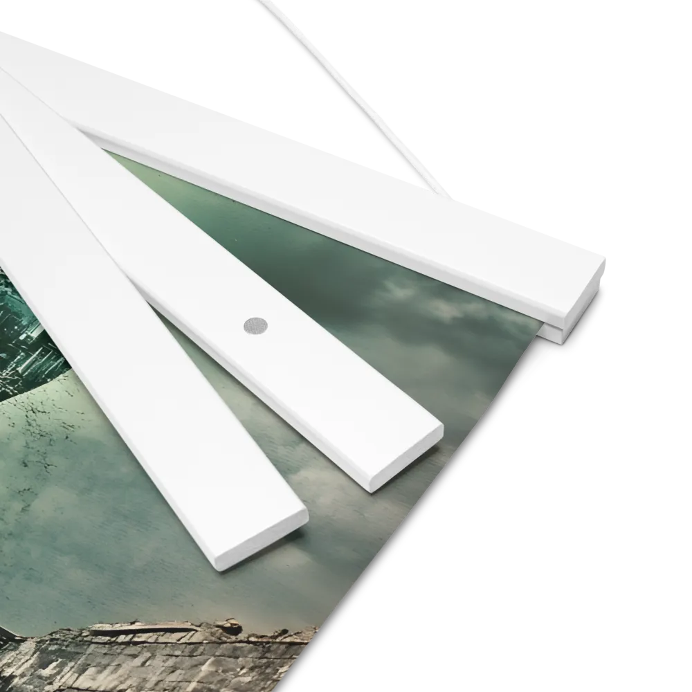 Ethereal Reflections: Identity in a Fragmented World | Poster With White Wood Hanger | 12″×12″