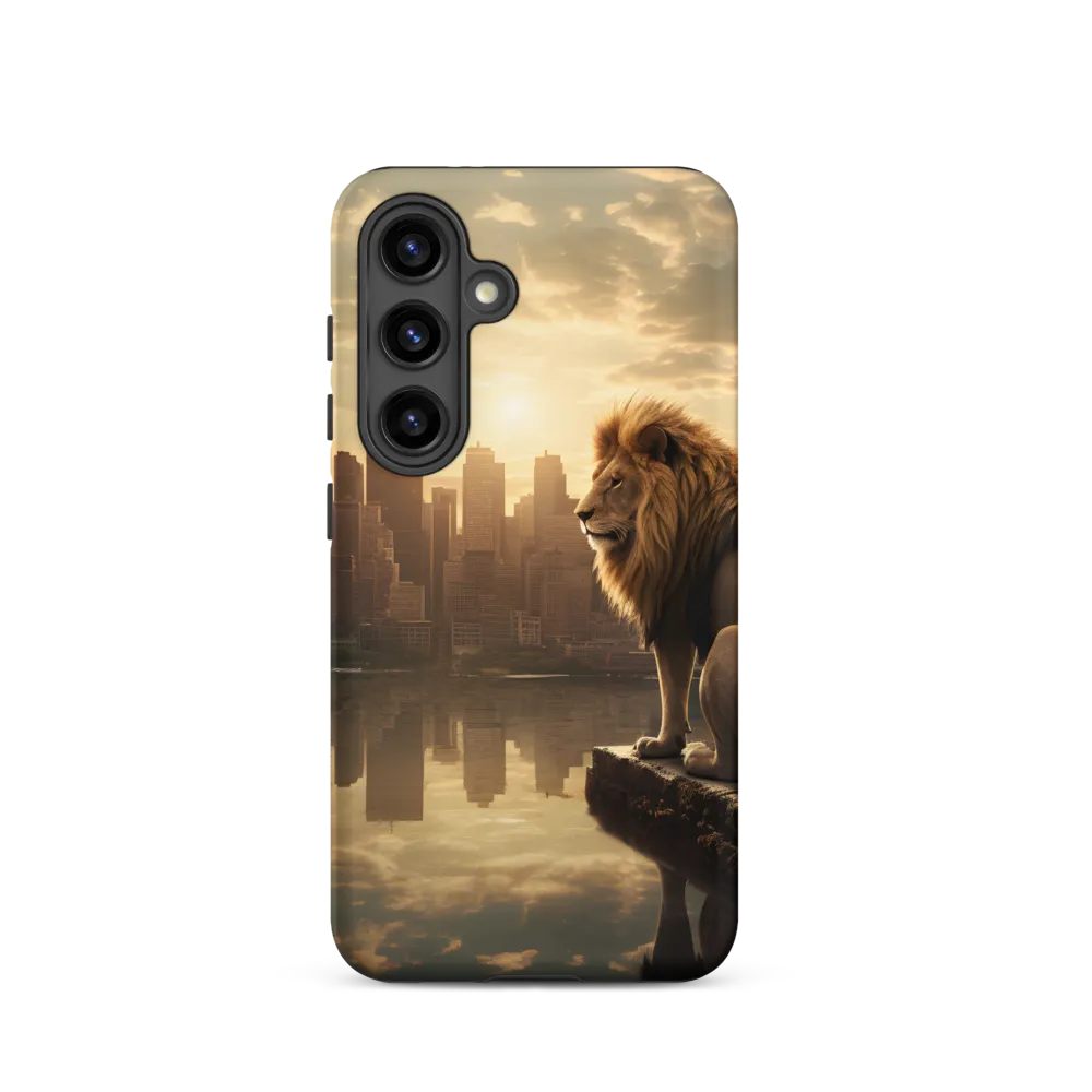 The Lion's Gaze Over the Urban Symphony