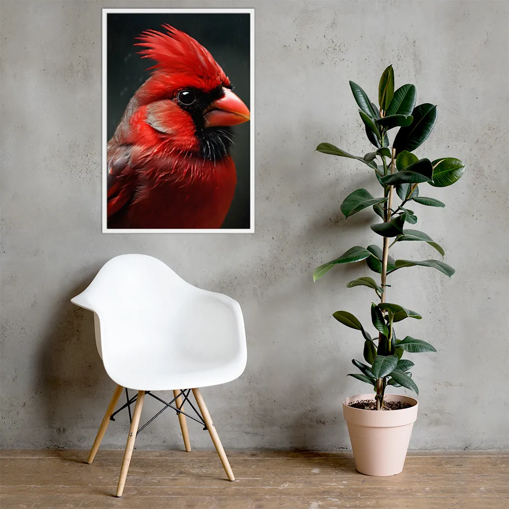 The Bold Cardinal | Poster with White Frame | 24″×36″