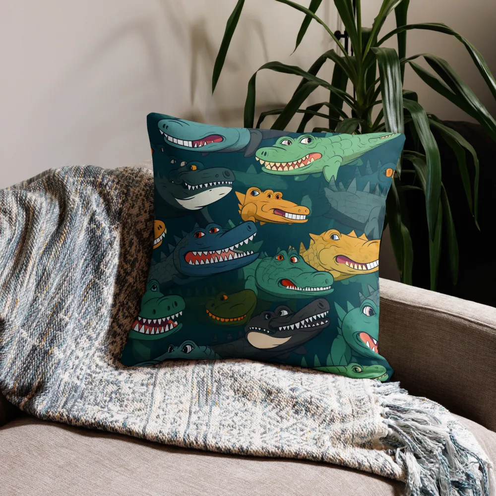 Cheerful Crocodilian Parade | Pillow & Pillow Case | Multiple Sizes