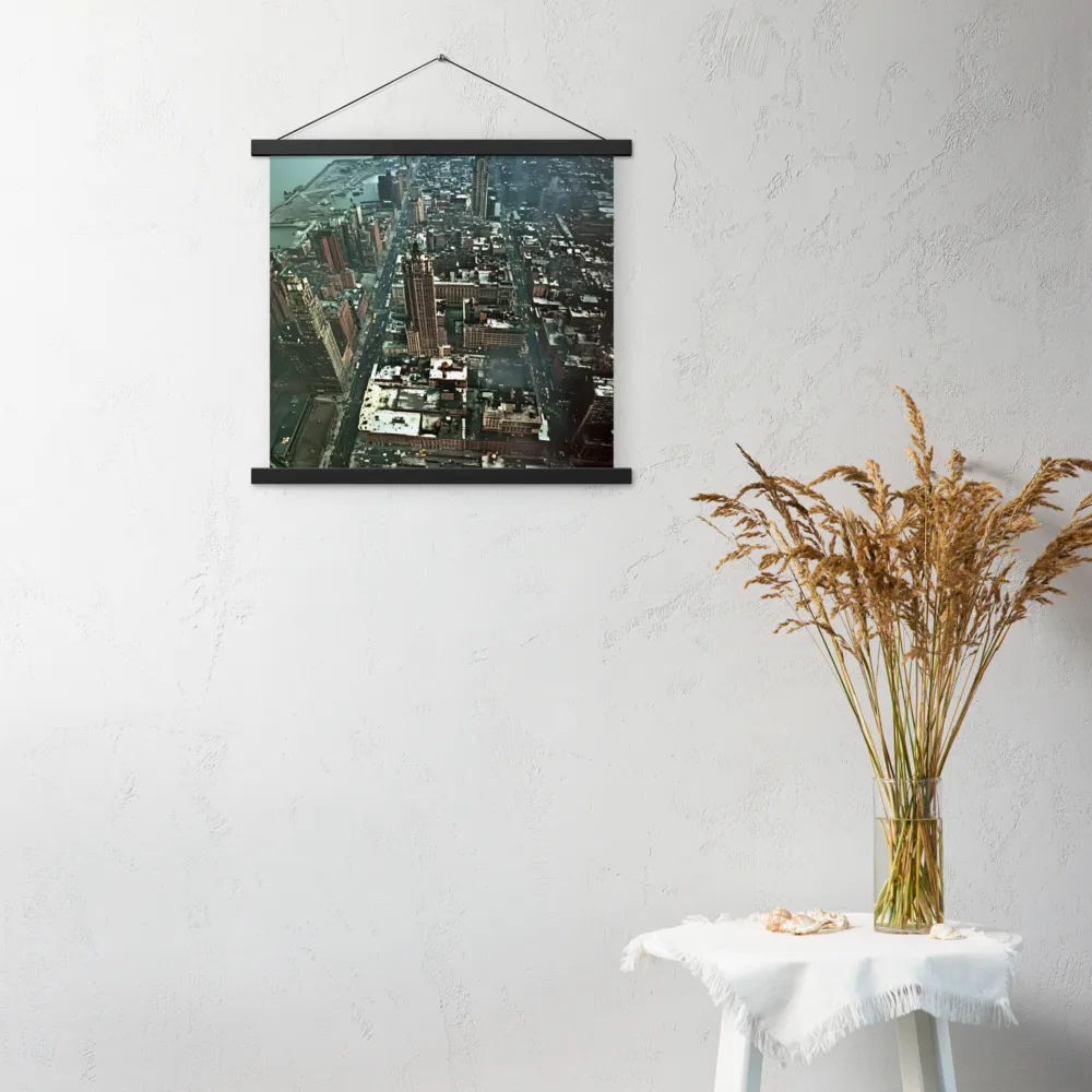Aerial Symphony of Urban Life | Poster With Black Wood Hanger | 18″×18″