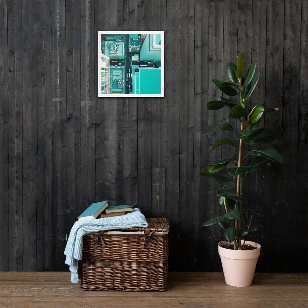 Urban Geometry: Aerial Perspective | Canvas with White Frame | 16″×16″