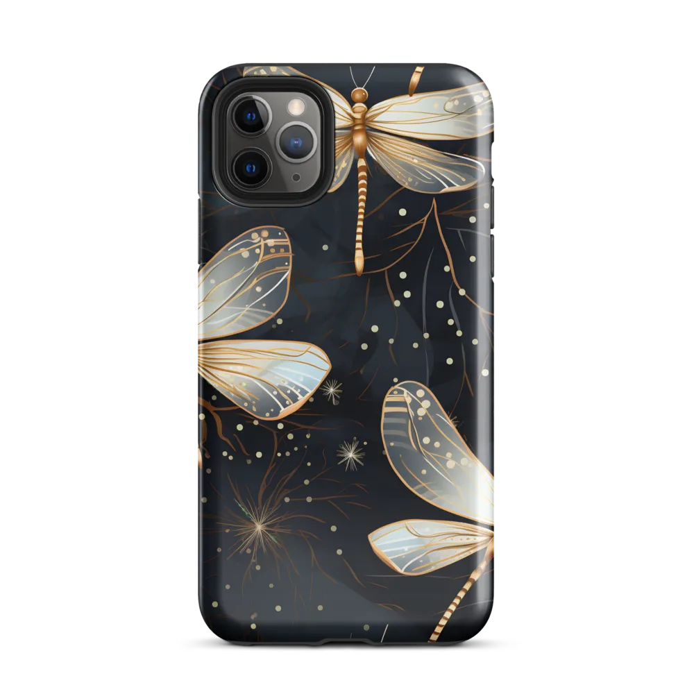 Ethereal Dance: Dragonflies in a Midnight Garden | Phone Case |  11 Pro Max | Tough Case | Glossy