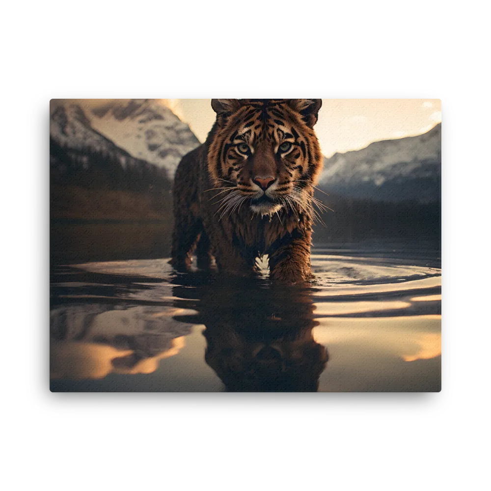 Majestic Reflection: The Tiger's Domain | Thin Canvas | 18″×24″