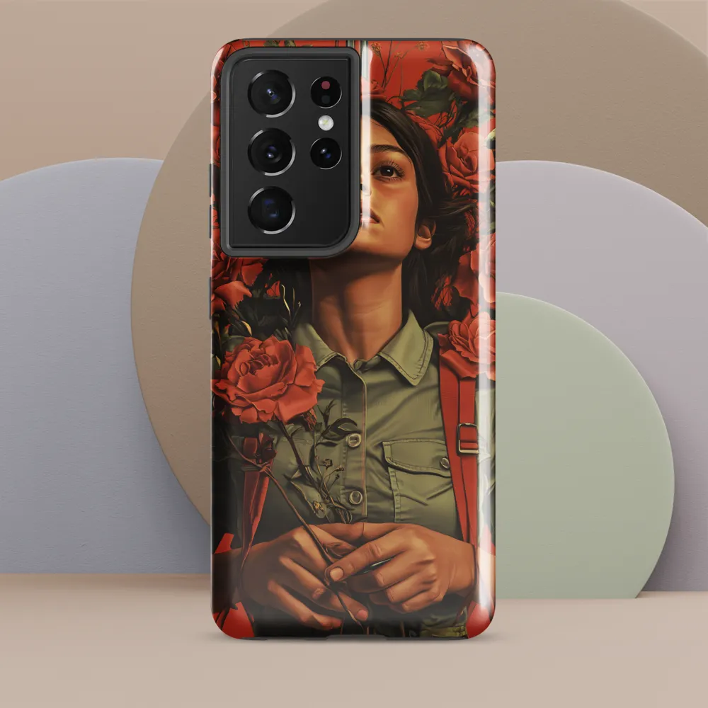 Harmony and Strength: A Portrait Among Roses