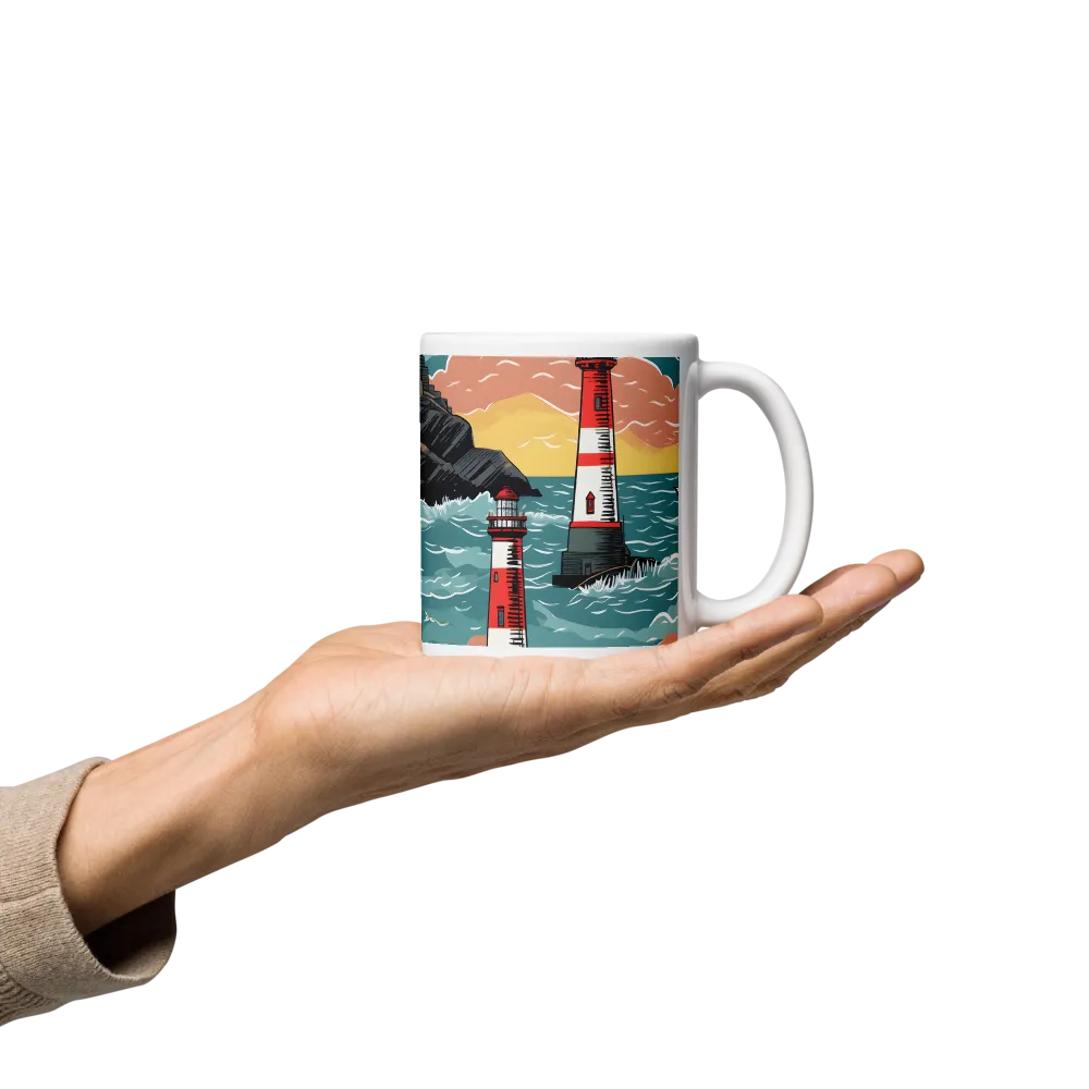 Lighthouses in a Whimsical Ocean | Mugs | Multiple Sizes & Colors