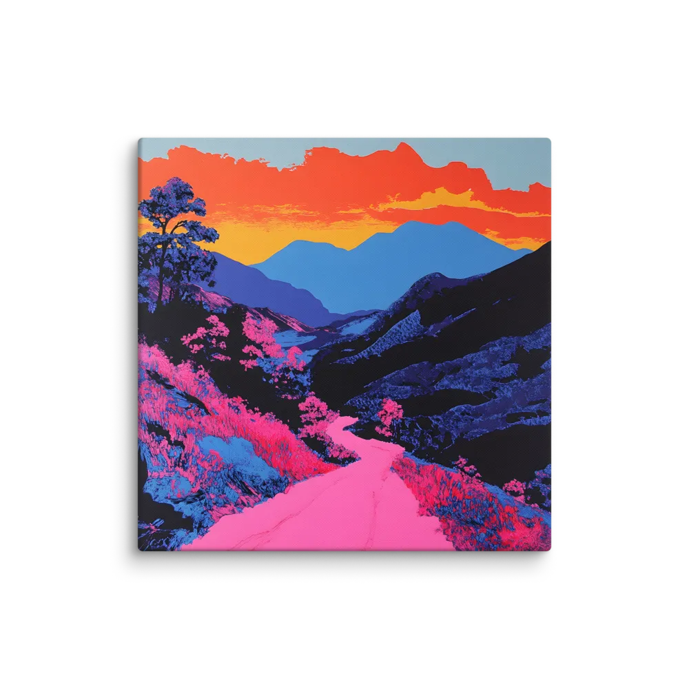 Ethereal Landscape in Vivid Hues | Canvas | 30″×30″