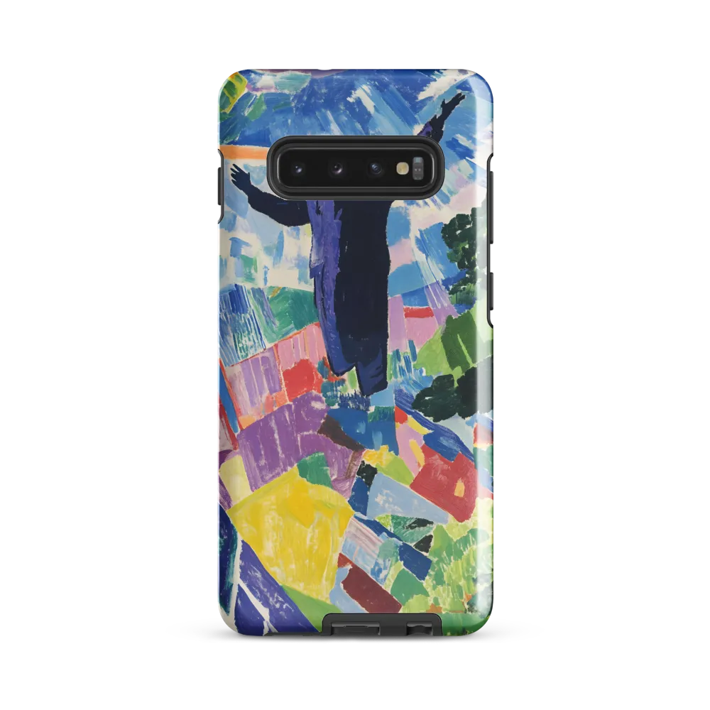 Elysium: A Soaring Figure Amidst Colorful Landscapes | Phone Case |  S10 Plus | Tough Case | Glossy