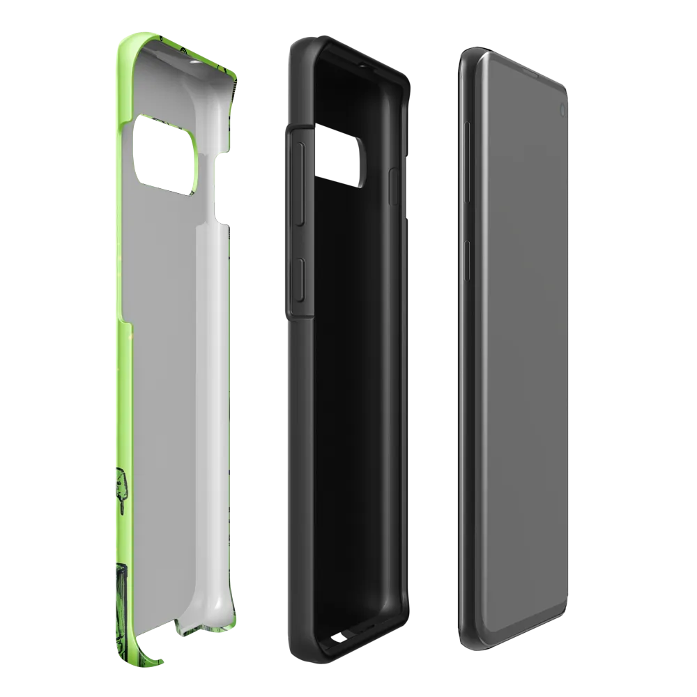 Exploration in a Green Cosmos | Phone Case |  S10 Plus | Tough Case | Glossy