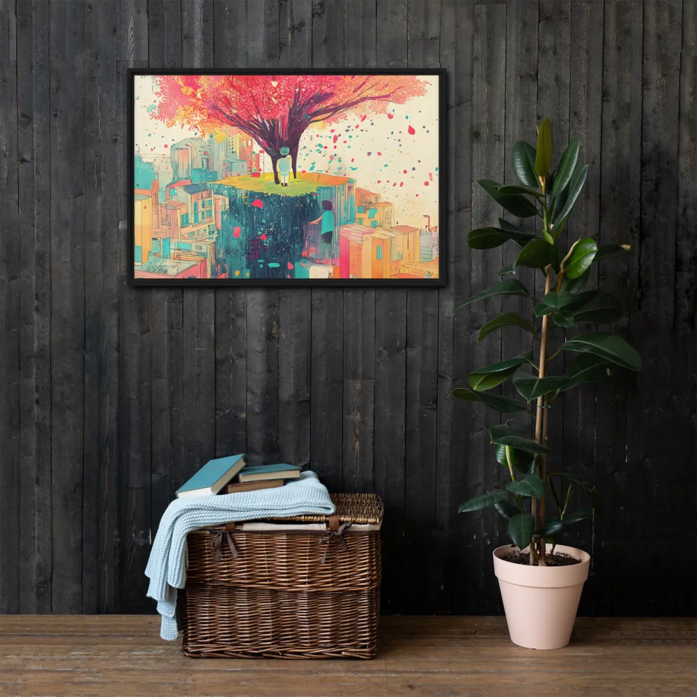 Whispers of Urban Dreams | Canvas with Black Frame | 24″×36″