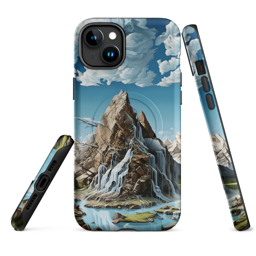 Majestic Cascade: A Mountain Masterpiece | Phone Case |  15 Plus | MagSafe® Tough Case | Matte