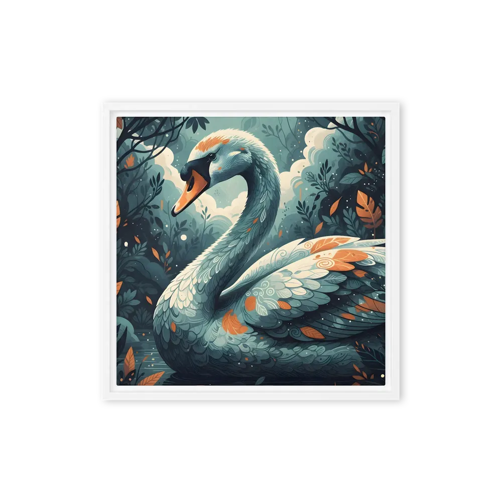Grove Swan 
 Canvas with White Frame