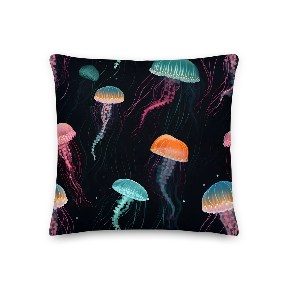 Ethereal Dance of Jellyfish | Pillow | 18″×18″