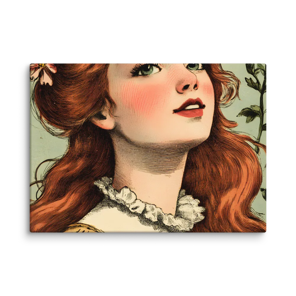 Whimsical Portrait of a Flower-Adorned Girl | Canvas | 20″×28″