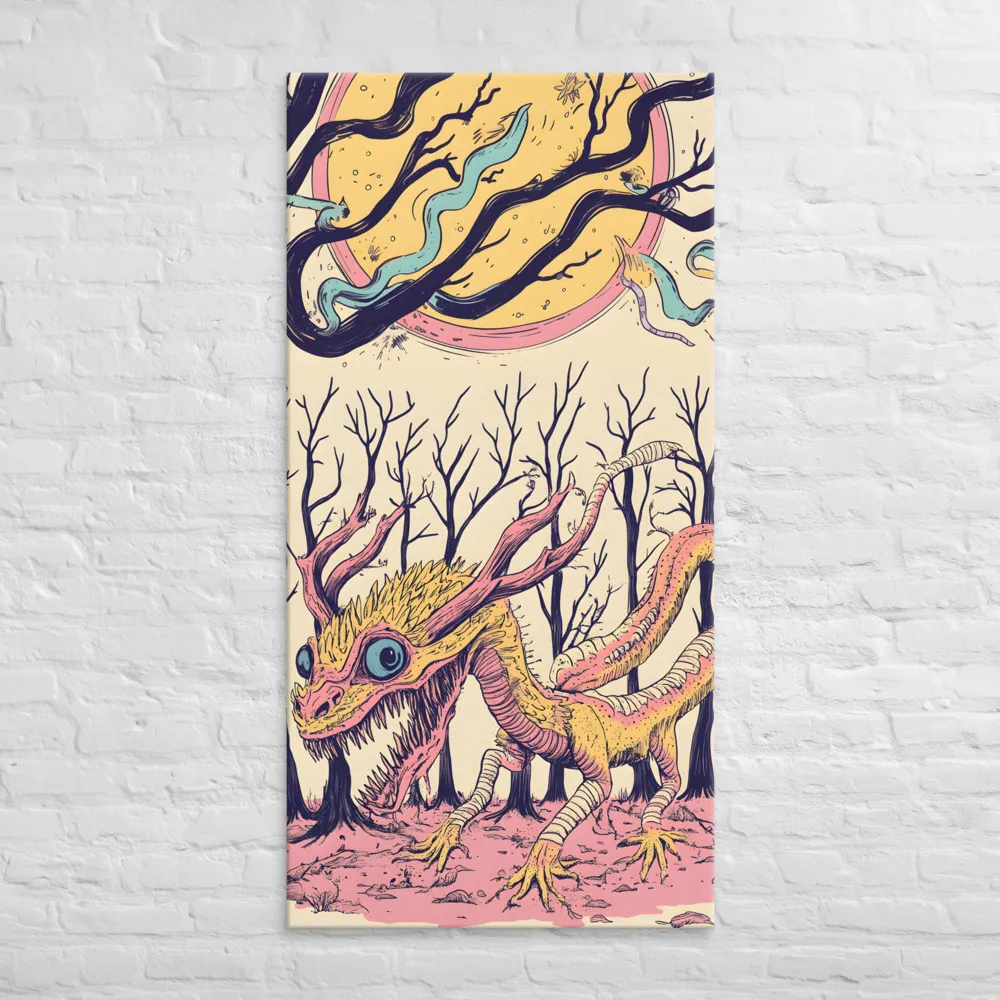 The Enigmatic Dragon of the Desolate Forest | Canvas | 30″×60″