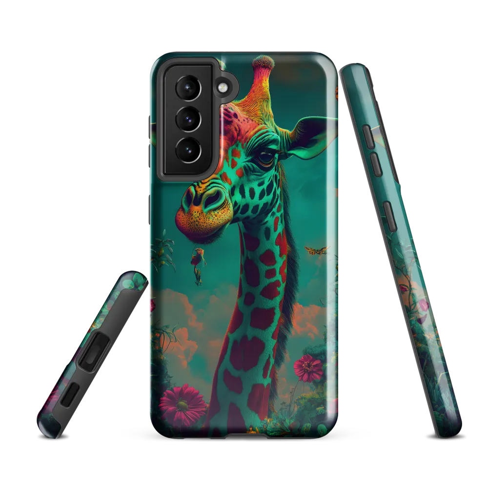 Whimsical Giraffe Among Blossoms