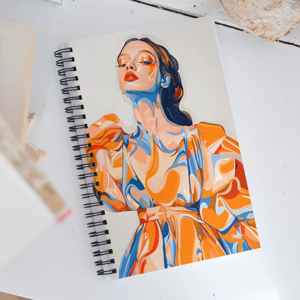 Fluid Fashion: A Modern Portrait | Spiral Notebook